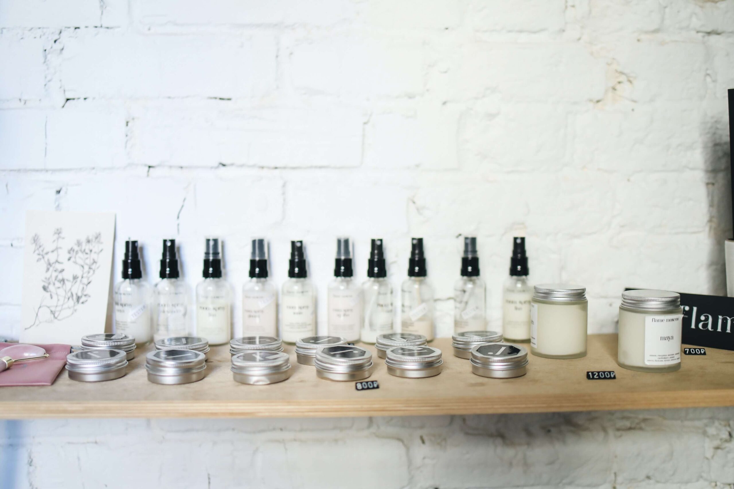 shopify store image of clear bottles on a shelf